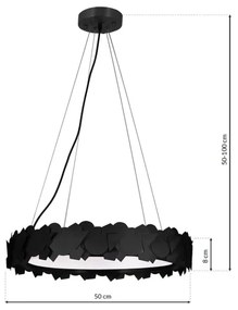 Lustră LED pe cablu SOHO 1xLED/24W/230V neagră