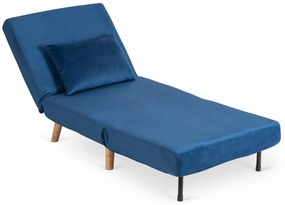 JAKS Fotoliu extensibil Marry velur albastru închis