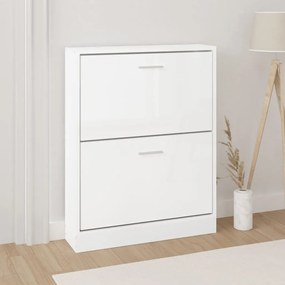 vidaXL Pantofar, alb extralucios, 59x17x81 cm, lemn prelucrat