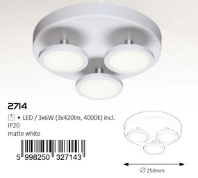 Plafoniera design minimalist cu 3 spoturi LED Elsa 2714 RX