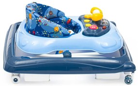 Baby Mix Walker pentru copii cu volan și roți dinsilicon, albastru închis, 50 x 44 x 50 cm