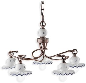Candelabru cu 5 brate design clasic realizat manual din ceramica ROMA