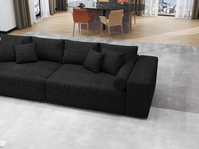 Canapea extensibilă dumonde cu ladă de depozitare si sezut confortabil din spuma high-density, Marbela Enjoy Black XXL 295x100 cm