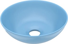 vidaXL Chiuvetă pentru baie, albastru deschis, ceramică, rotund