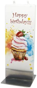 Lumanare plata pictata Happy Birthday Cupcake Flatyz