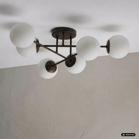 Lustră aplicată MALENA 6xE14/5W/230V maro/alb