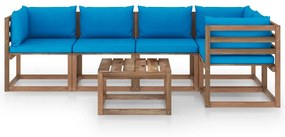 3067456 vidaXL Set mobilier de grădină cu perne, 6 piese, lemn pin tratat