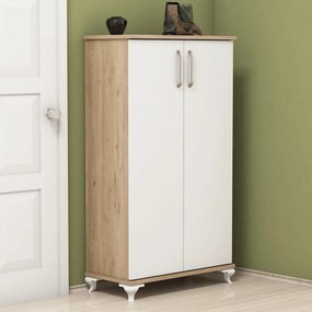 Comodă pentru pantofi Ari - Walnut, White