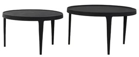Măsuțe de cafea negre 2 buc. rotunde ø 75 cm Tobias – Light &amp; Living