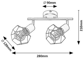 Spot Rabalux 71066 FRAN 2xE27/40W/230V negru