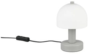 Veioză gri cu abajur din sticlă (înălțime 19 cm) Glenn – Trio