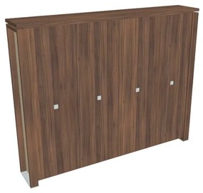 Dulap înalt pentru haine Verno+ S 260 x 46 x 210 cm, nuc / vanilie