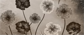 Tablou - Flori desenate (120x50 cm)