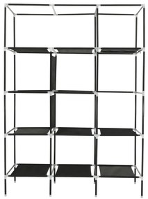 Organizator de garderoba, material textil metal, negru, TARON VNW05