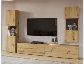 Mobilier living Avernic Typ 10 (negru + Stejar artisan). 1042057