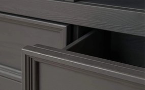 Comodă TV lemn masiv Iris Grafit, 169 × 42 × 63 cm