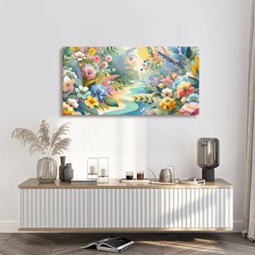 Tablou flori de primăvară lângă râu