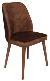 Set 2 scaune haaus Dallas, Maro/Nuc, textil, picioare metalice