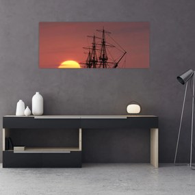 Tablou - Navă medievală (120x50 cm)