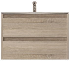Mască de baie Porto 80 cu chiuvetă în culoarea stejarului Sonoma