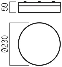 Plafonieră LED Redo 01-3735 FRISBI LED/12W/230V 3000/4000K IP44 negru
