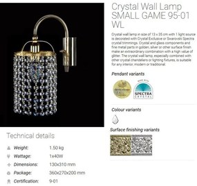 Aplica de perete Cristal Bohemia Exclusive SMALL GAME 95-01 WL CE