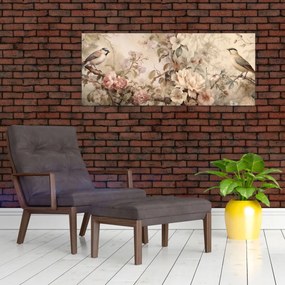 Tablou - Vintage pictura pasăre (120x50 cm)