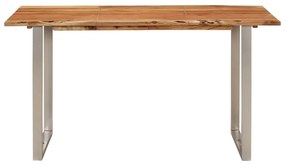 286478 vidaXL Masă de bucătărie, 140 x 70 x 76 cm, lemn masiv de acacia