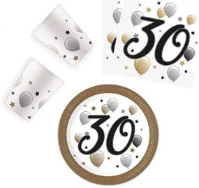 La mulți ani Milestone Set de petrecere Happy Birthday 30 cu 36 de piese și farfurii de 23 cm
