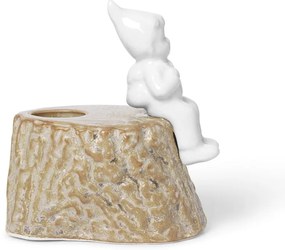 Suport pentru lumânări de Crăciun din porțelan și gresie Kähler Design, lungime 9 cm