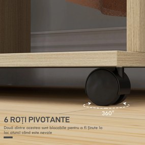 HOMCOM Dulap cu 5 Rafturi și 6 Roți, 120x40x128 cm, Negru | Aosom Romania