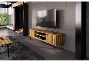 Comodă TV din lemn de stejar 180x57 cm Kula – The Beds