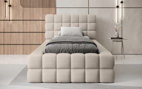Pat lemn masiv Tapitat Tetrix Personalizabil 90x200 cm - Touch 18