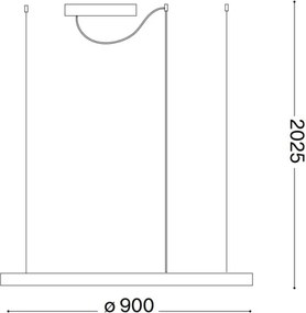 Lustră LED dimabilă pe cablu Ideal Lux ORACLE S LED/42W/230V 4000K d. 90 cm alb