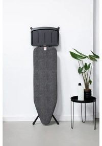 Masa de calcat Brabantia B 1003351, 124x38 cm, 7 pozitii de reglare, Suport generator de abur, Negru