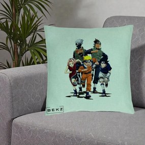 Perna Personalizata Naruto Echipa 7 Kakashi Sensei, 40x40 cm, Verde Menta, Husa Detasabila, Perna Inclusa, BEKZ®