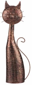 Decorație metalică pentru grădină Pisică dincupru, 15 x 44 x 7 cm