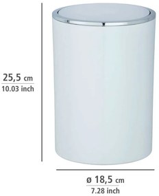Coș de gunoi alb din plastic 5 l Inca – Wenko