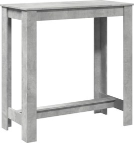 vidaXL Masă de bar, gri beton, 102x50x103,5 cm, lemn prelucrat