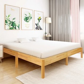 Cadru de pat, 200 x 200 cm, lemn masiv de stejar 200 x 200 cm