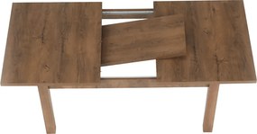 Masă extensibilă pentru dining, stejar lefkas închis, 160-203x90 cm, MONTANA STW