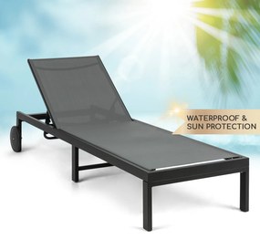 Lucca Lounger, șezlong de grădină, aluminiu, 4 nivele