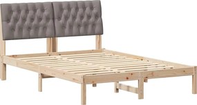 vidaXL Cadru de pat cu tăblie tapițată cu headboard Maro 160 x 200 cm