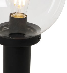 Lampa de exterior pe picioare neagra cu bila transparenta 50 cm IP44 - Sfera