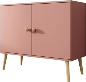 Comodă cu doua usi, 100x42x85 cm, Deri, ADRK Furniture (Culoare: Alb / Alb)