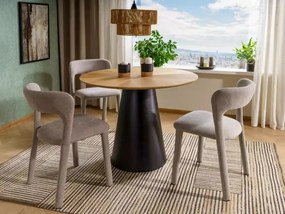 Scaun de dining tapitat WIND, bej