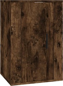 vidaXL Dulap TV montat pe perete, stejar fumuriu, 40x34,5x60 cm