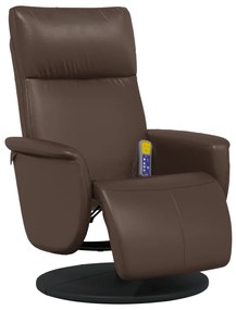 vidaXL Fotoliu de masaj rabatabil cu suport picioare, maro, piele eco