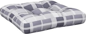 vidaXL Pernă de paleți, gri carouri, 60x60x12 cm, material textil