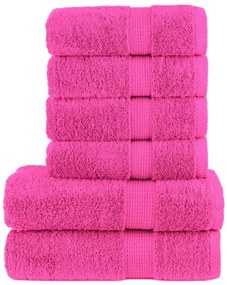 vidaXL Set de prosoape premium SOLUND, 6 piese, roz, 600 g/m²